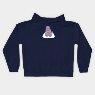 Blue Shar Pei Puppy - Cute Shar Pei Yawning Kids Hoodie